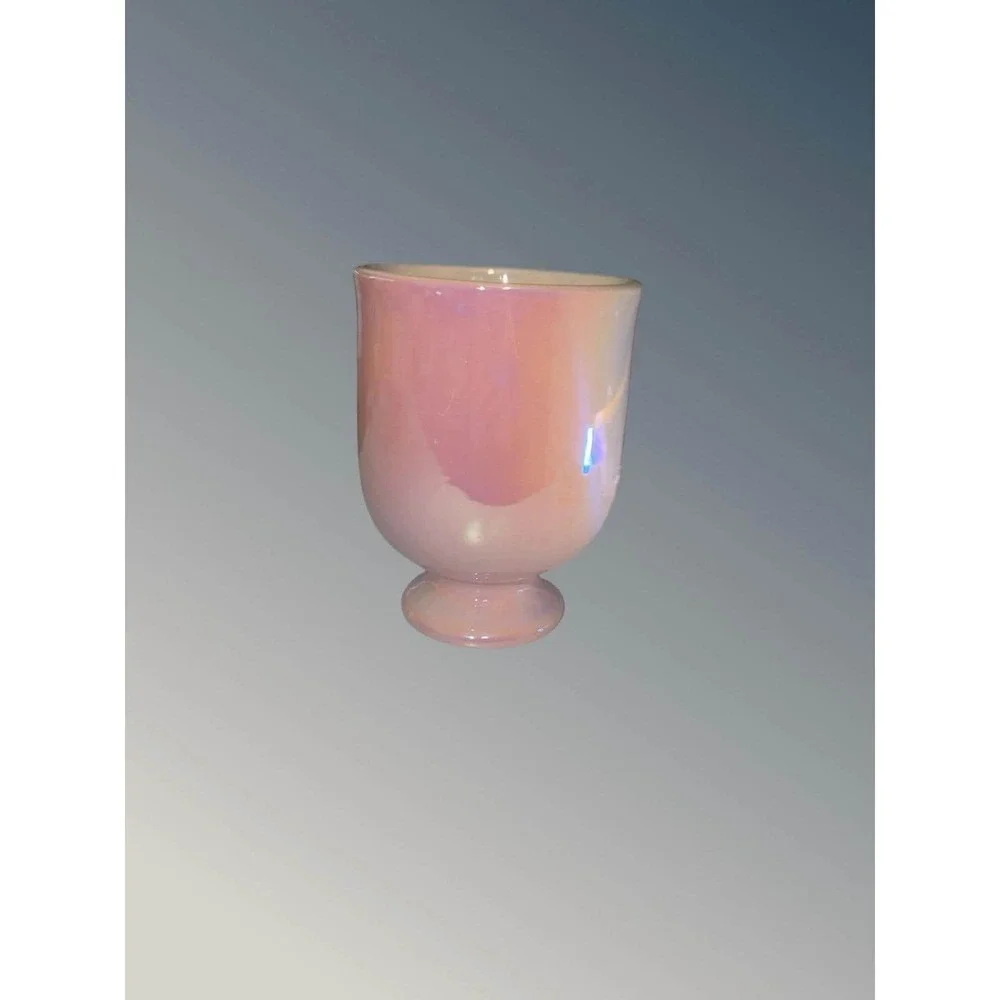 Retired Target Bullseye Playground Iridescent Pink Bow Ceramic Holder *read